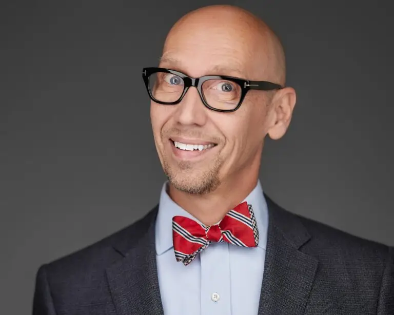 Orange County business executive in a bowtie and suit