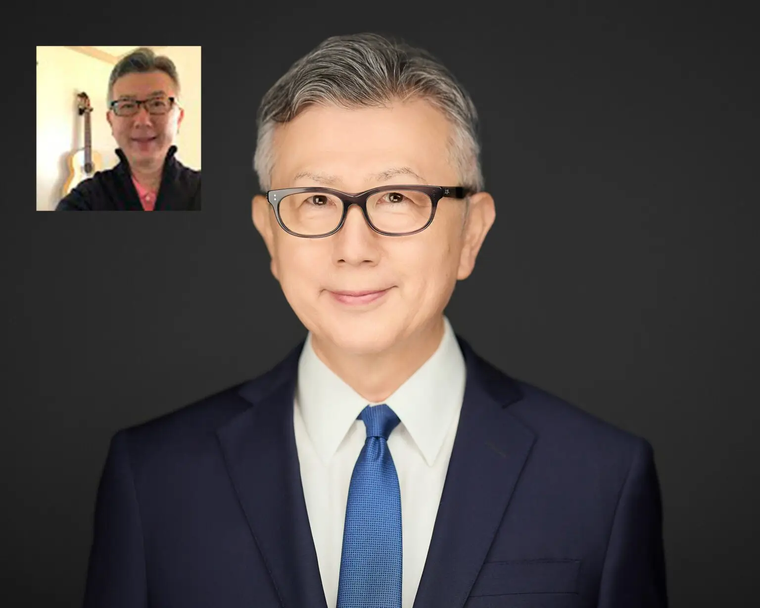 Professional headshot before and after transformation