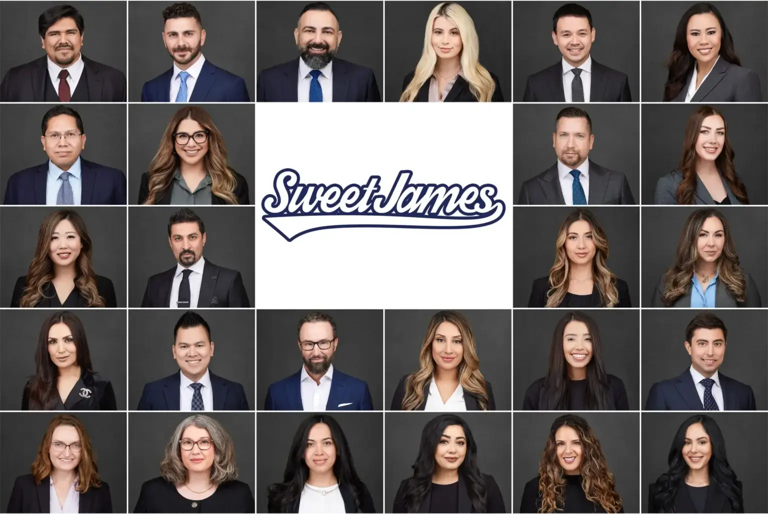Sweet James Collage of consistent lawyers headshots