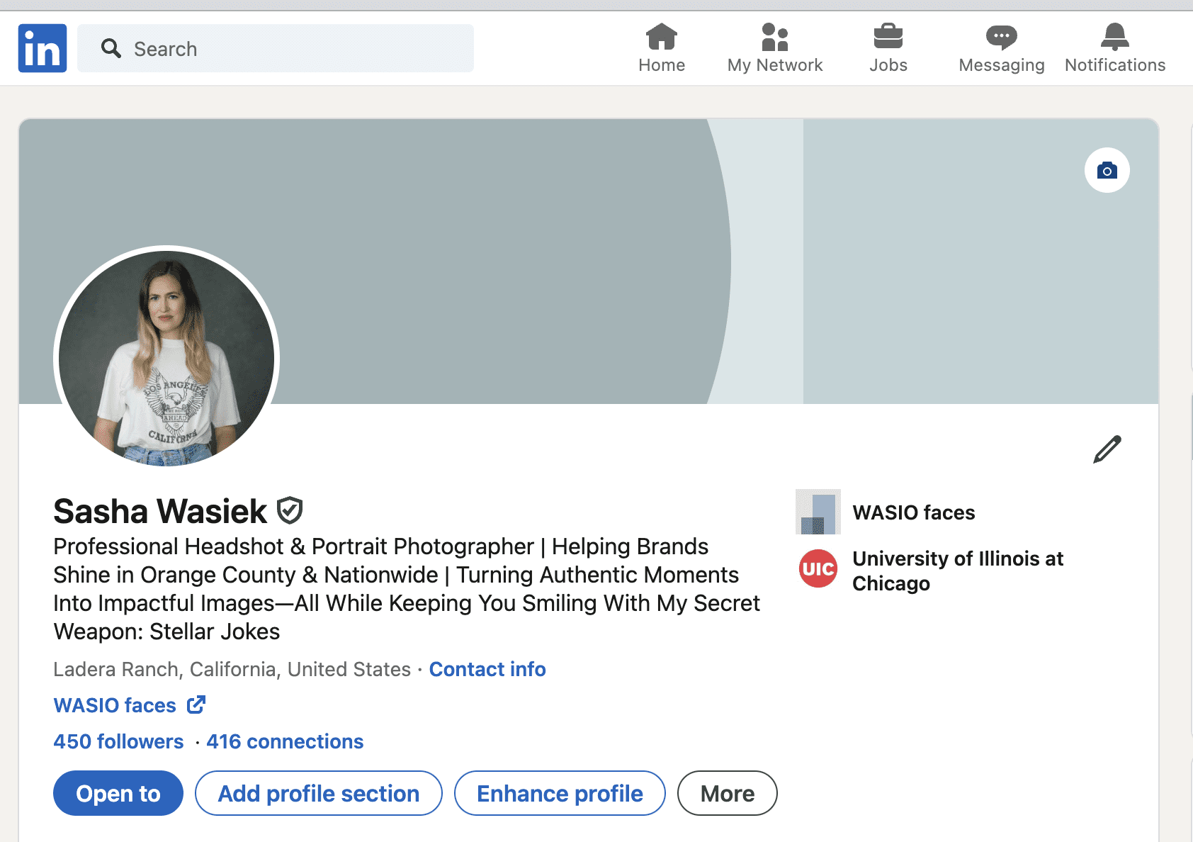 LinkedIn Profile Header