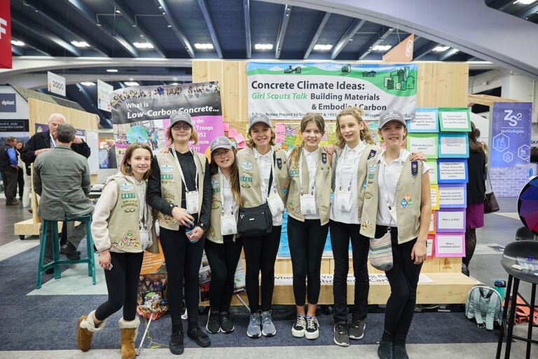 Girl Scouts group portrait during a conferenc